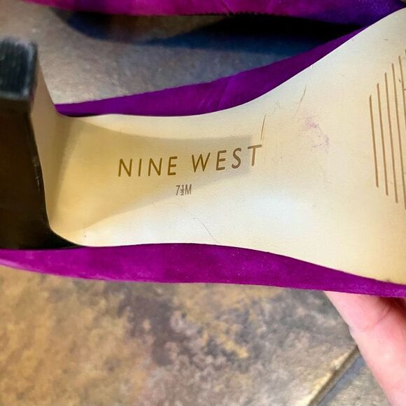 Nine West Wndakin Purple Black High Heels 7.5 - Picture 10 of 14